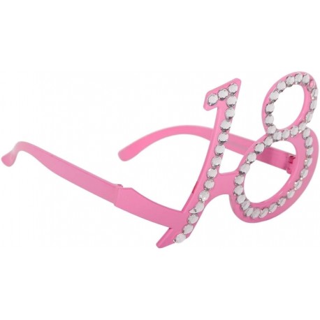 OCCHIALE 18 FUCSIA CON STRASS ARGENTO 