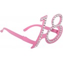 OCCHIALE 18 FUCSIA CON STRASS ARGENTO 