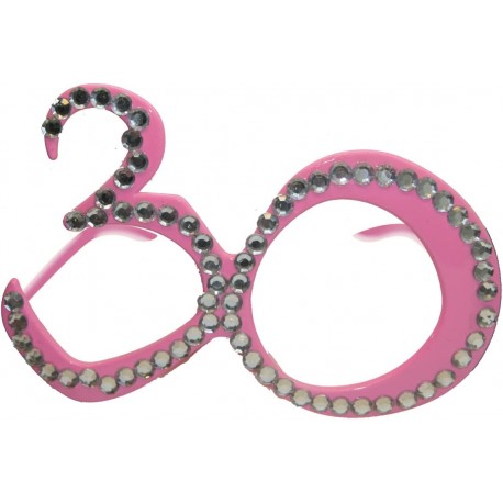 OCCHIALE 30 FUCSIA CON STRASS ARGENTO 