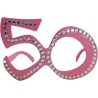OCCHIALI 50 FUCSIA CON STRASS ARGENTO 