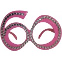 OCCHIALE 60 FUCSIA CON STRASS ARGENTO 