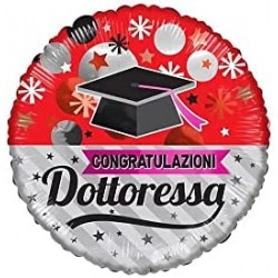 Palloncino TONDO "CONGRATULAZIONI DOTTORESSA"