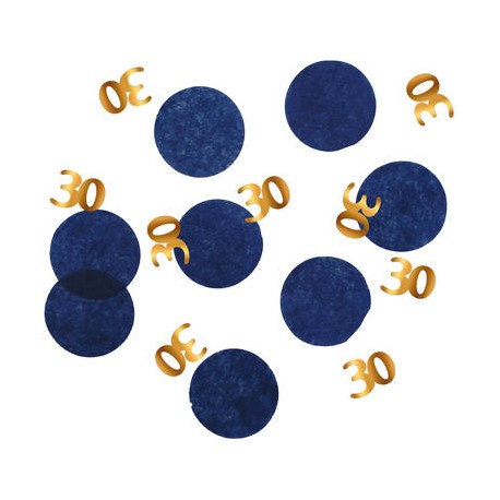 CORIANDOLI DA TAVOLA BLU E 30 ORO