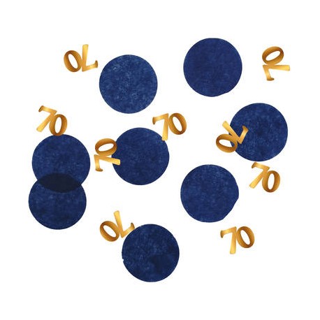 CORIANDOLI DA TAVOLA BLU E 70 ORO