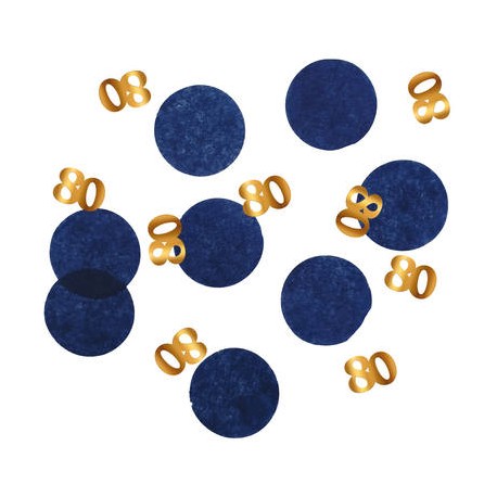CORIANDOLI DA TAVOLA BLU E 80 ORO