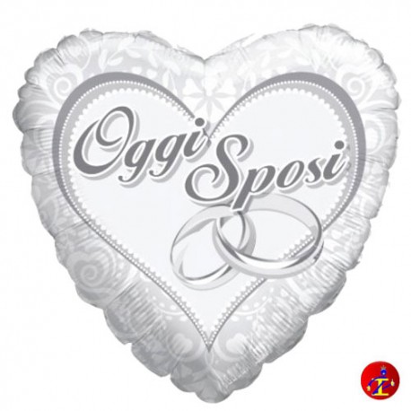 Palloncino CUORE "OGGI SPOSI" 90cm