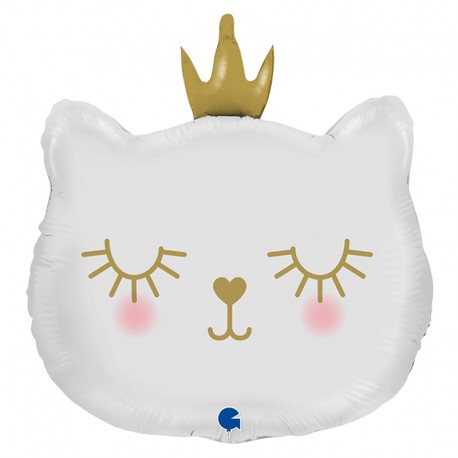 Palloncino GATTO BIANCO CON CORONA