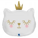 Palloncino GATTO BIANCO CON CORONA