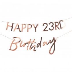 BANNER HAPPY BIRTHDAY PERSONALIZZABILE - ROSE GOLD