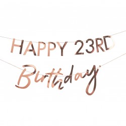 BANNER HAPPY BIRTHDAY PERSONALIZZABILE - ROSE GOLD