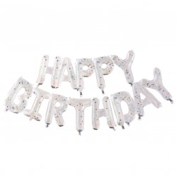 BANNER HAPPY BIRTHDAY GONFIABILE - CORIANDOLI MULTICOLOR