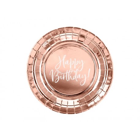 6 PIATTINI "HAPPY BIRTHDAY" ROSE GOLD