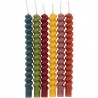 12 CANDELINE A SPIRALE DAI COLORI TERRA