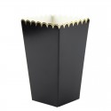 8 POP CORN BOXES NERE BORDATE ORO
