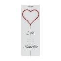 CANDELA SCINTILLANTE A CUORE ROSSO