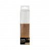 16 CANDELINE BIANCHE E ORO GLITTER