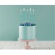 6 CANDELINE SFUMATURA A SPIRALE AZZURRO