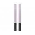 6 CANDELINE QUADRATE NERE E LILLA PLATINO