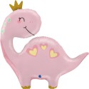 Palloncino DINOSAURO ROSA CON CORONA
