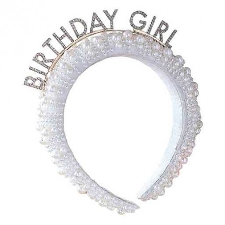 CERCHIETTO "BIRTHDAY GIRLA " CON PERLE