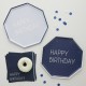 8 PIATTI HAPPY BIRTHDAY BLU ESAGONALI