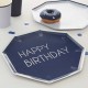 8 PIATTI HAPPY BIRTHDAY BLU ESAGONALI