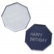 8 PIATTI HAPPY BIRTHDAY BLU ESAGONALI