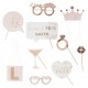 10 PHOTO BOOTH PROPS ADDIO AL NUBILATO ROSE GOLD - PERSONALIZZABILE