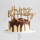 TOPPER "HAPPY BIRTHDAY" ACRILICO ORO GLITTER 20cm