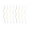 8 CANDELINE SOTTILI A SPIRALE MULTICOLOR