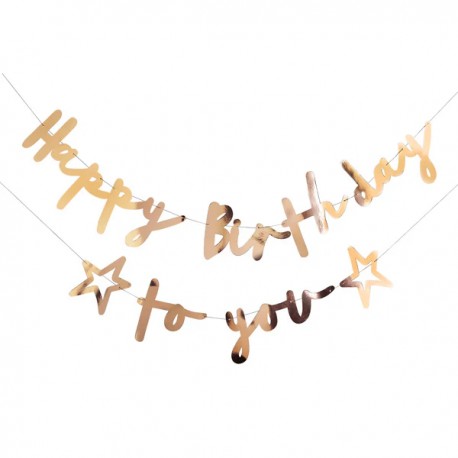 BANNER "HAPPY BIRTHDAY TO YOU" CARTONCINO - ORO
