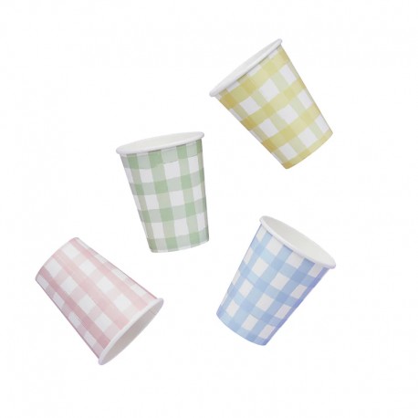 8 BICCHIERI FANTSIA GINGHAM MULTICOLOR