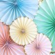 set 6 paper fan pastello