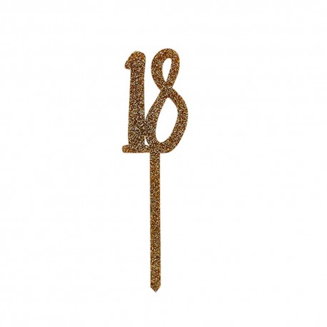 TOPPER "18" IN ACRILICO - GLITTER