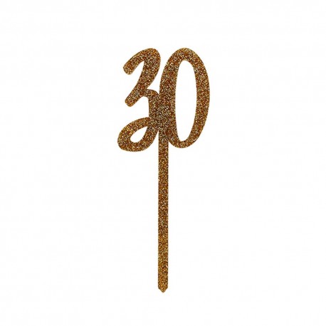 TOPPER "30" IN ACRILICO - GLITTER