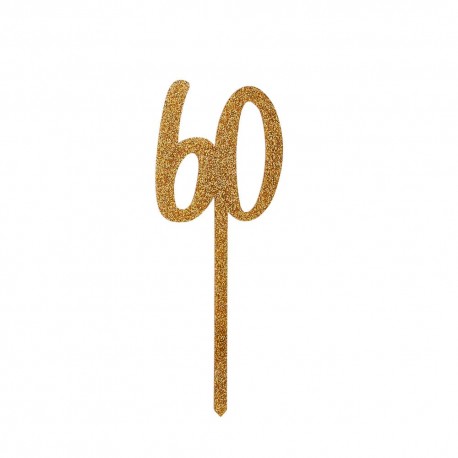 TOPPER "60" IN ACRILICO - GLITTER
