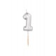 CANDELINE NUMERO BOMBATE PICCOLE - ARGENTO