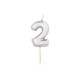 CANDELINE NUMERO BOMBATE PICCOLE - ARGENTO
