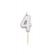 CANDELINE NUMERO BOMBATE PICCOLE - ARGENTO