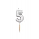 CANDELINE NUMERO BOMBATE PICCOLE - ARGENTO
