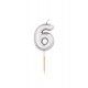 CANDELINE NUMERO BOMBATE PICCOLE - ARGENTO