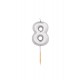 CANDELINE NUMERO BOMBATE PICCOLE - ARGENTO