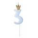 CANDELINE NUMERO CON CORONA - AZZURRO