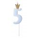 CANDELINE NUMERO CON CORONA - AZZURRO