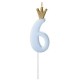 CANDELINE NUMERO CON CORONA - AZZURRO