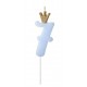 CANDELINE NUMERO CON CORONA - AZZURRO