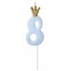 CANDELINE NUMERO CON CORONA - AZZURRO