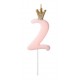 CANDELINE NUMERO CON CORONA - ROSA