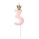 CANDELINE NUMERO CON CORONA - ROSA
