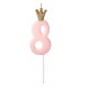 CANDELINE NUMERO CON CORONA - ROSA